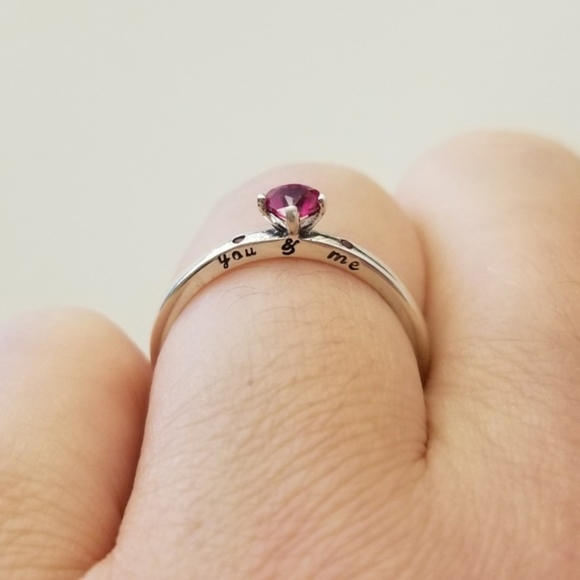 Sterling You & Me ❤️ Ruby Ring - Picture 6 of 7